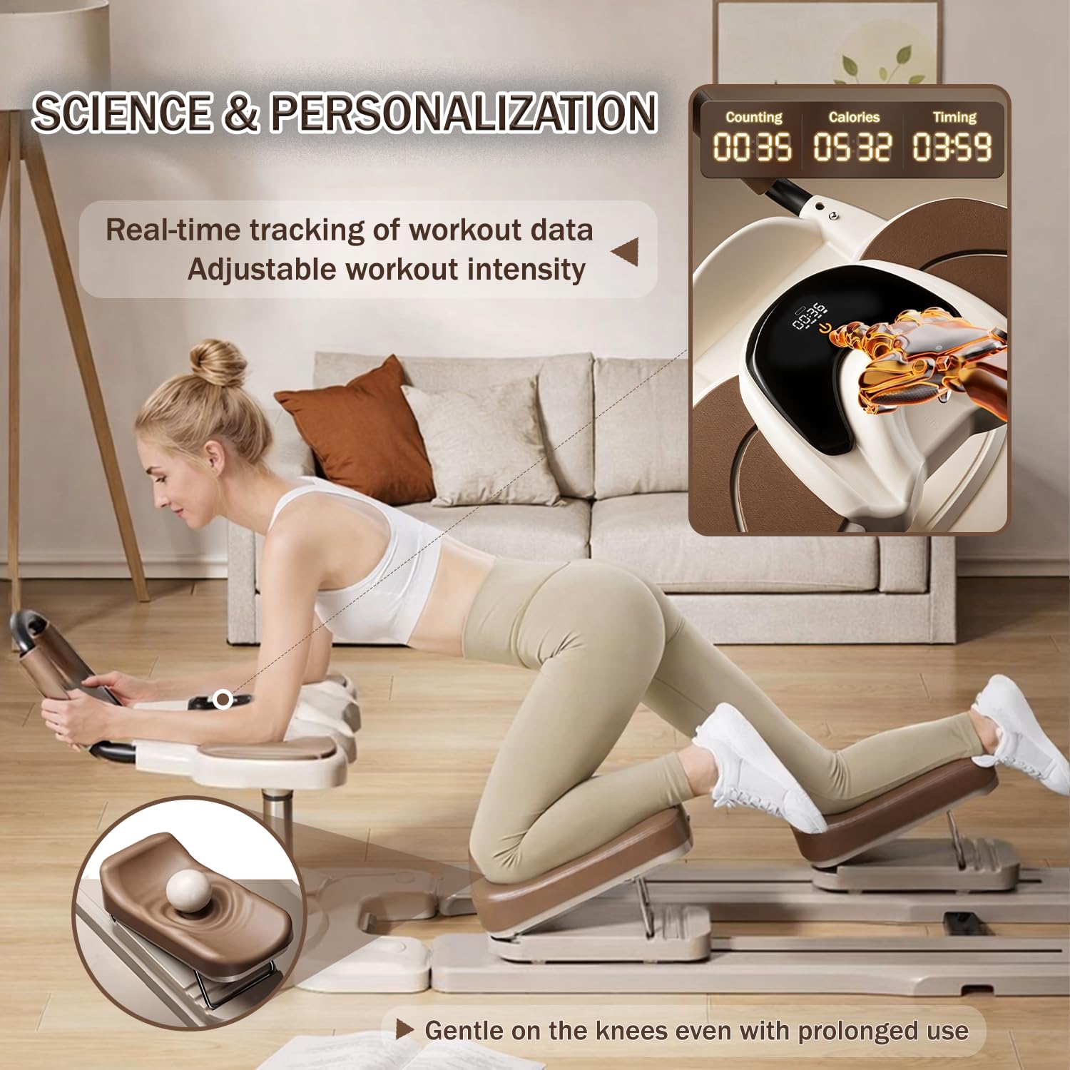 Fitness-Fettverbrennungs-Crawler-Maschine, Bauchtrainer-Ausrüstung für das Heimstudio, verstellbare Core-Trainingsmaschine für Bauch, Rücken, Gesäß- und Beinmuskulatur