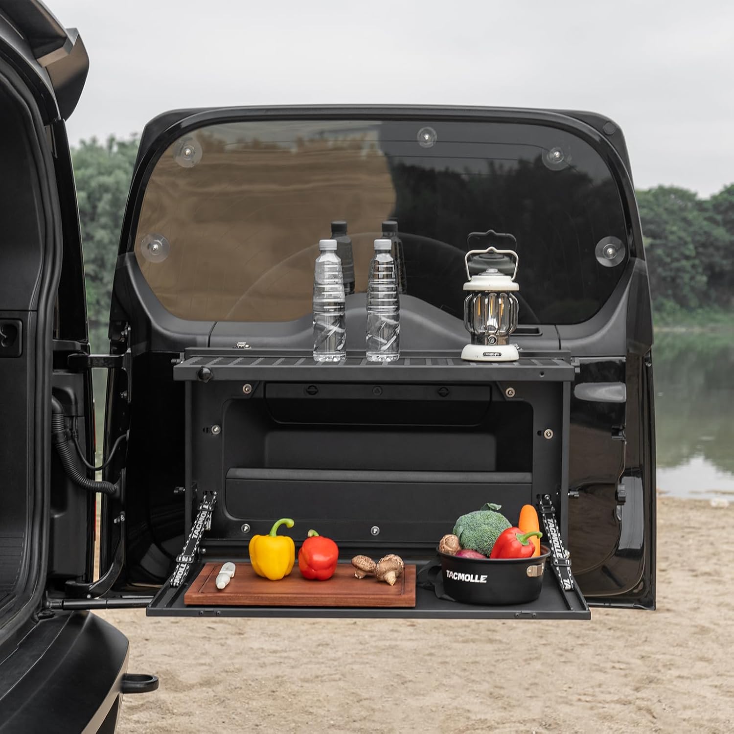 Tailgate Table, Tactical Modular Storage MOLLE Panel for MOLLE Accessories, Tailgate Tool Box Organizer Fits Land Rover Defender 110 2020-2025