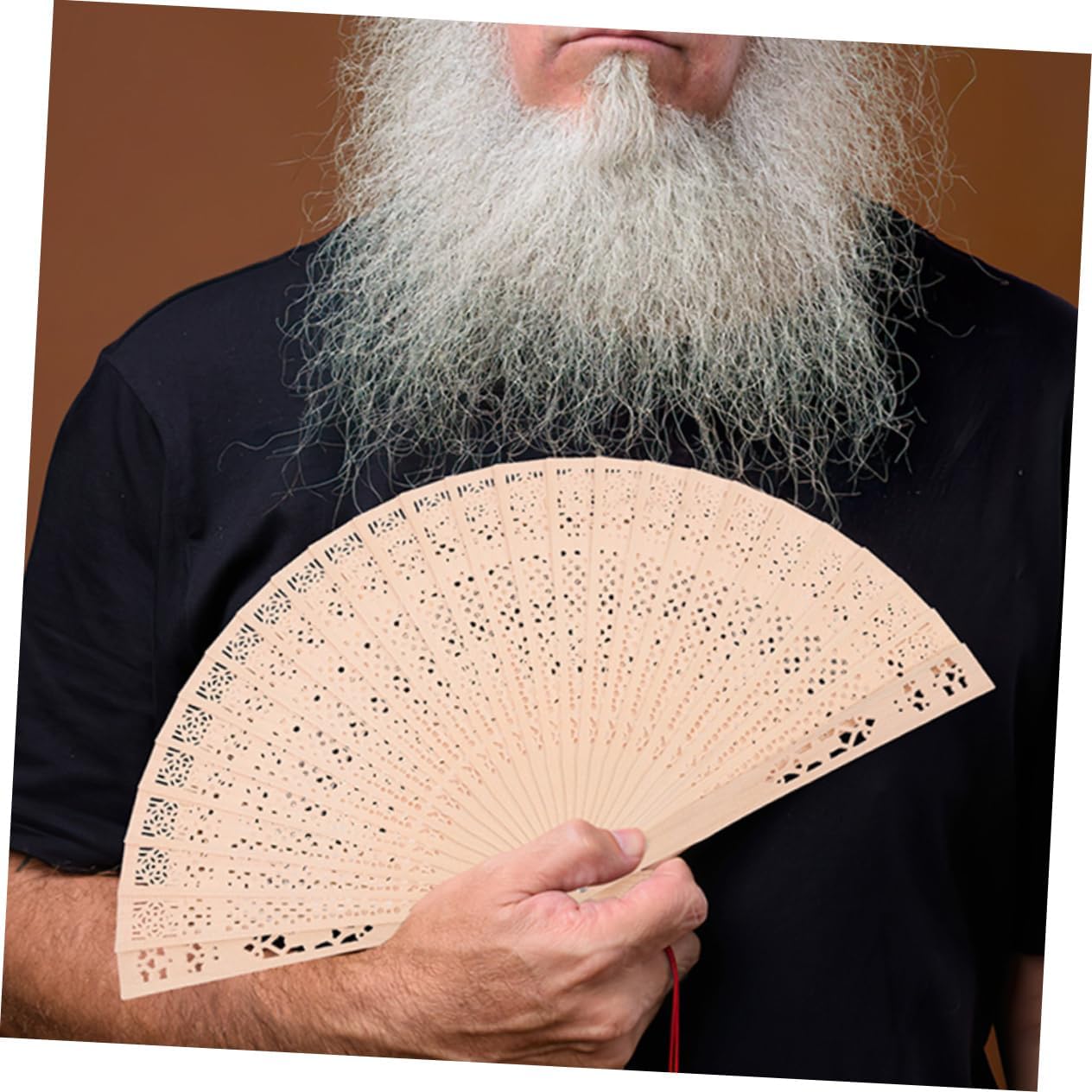 MAGICLULU 8pcs Wooden Folding Fans Handheld Decorative Fans Vintage Chinese Style Hollow Design for Stage Shows DIY Projects and Summer Cooling