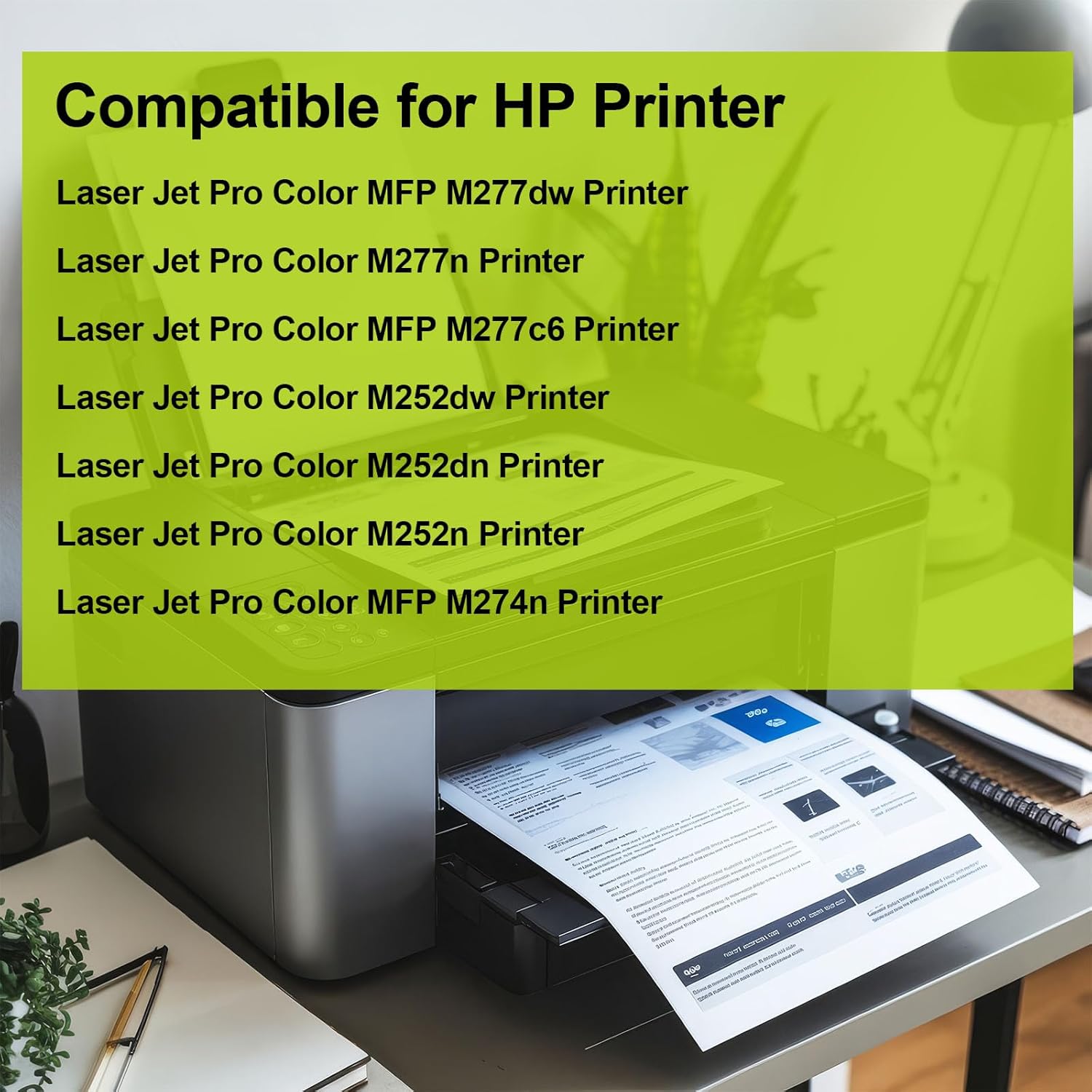 greencycle 1 Pack High-Yield Compatible Toner Cartridge Replacement for HP 201A CF400A Black Toner Works on Color Enterprise MFP M277dw M252dw M277n M277c6 Printer