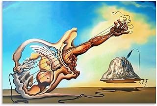Jkeyfody Surrealism Posters Guitar Salvador Dali Art Canvas Posters Decorative Room Aesthetic Bedroom Wall Art Poster Office Home Modern Hanging Picture 12x18inch(30x45cm)