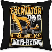 Excavator Operator Rental Kids Costume Attachments Excavator Operator Ride On Digger Construction Driver Throw Pillow, 16x16, Multicolor