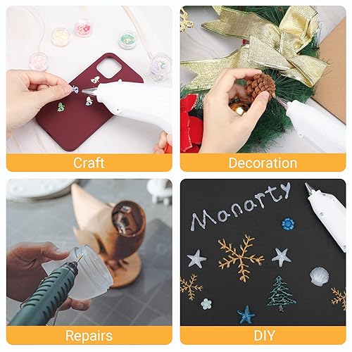 Miniatura 7 de Manarty Varillas de pistola de pegamento Black Craft, 0.43 pulgadas de diámetro x 8 pulgadas de largo, tamaño completo, barras de pegamento