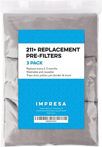 Miniatura 6 de IMPRESA Paquete de 3 prefiltros de repuesto 211  Compatible con filtro purificador de aire Blueair Blue Pure 211+  Tela gris roca lunar  Diseño
