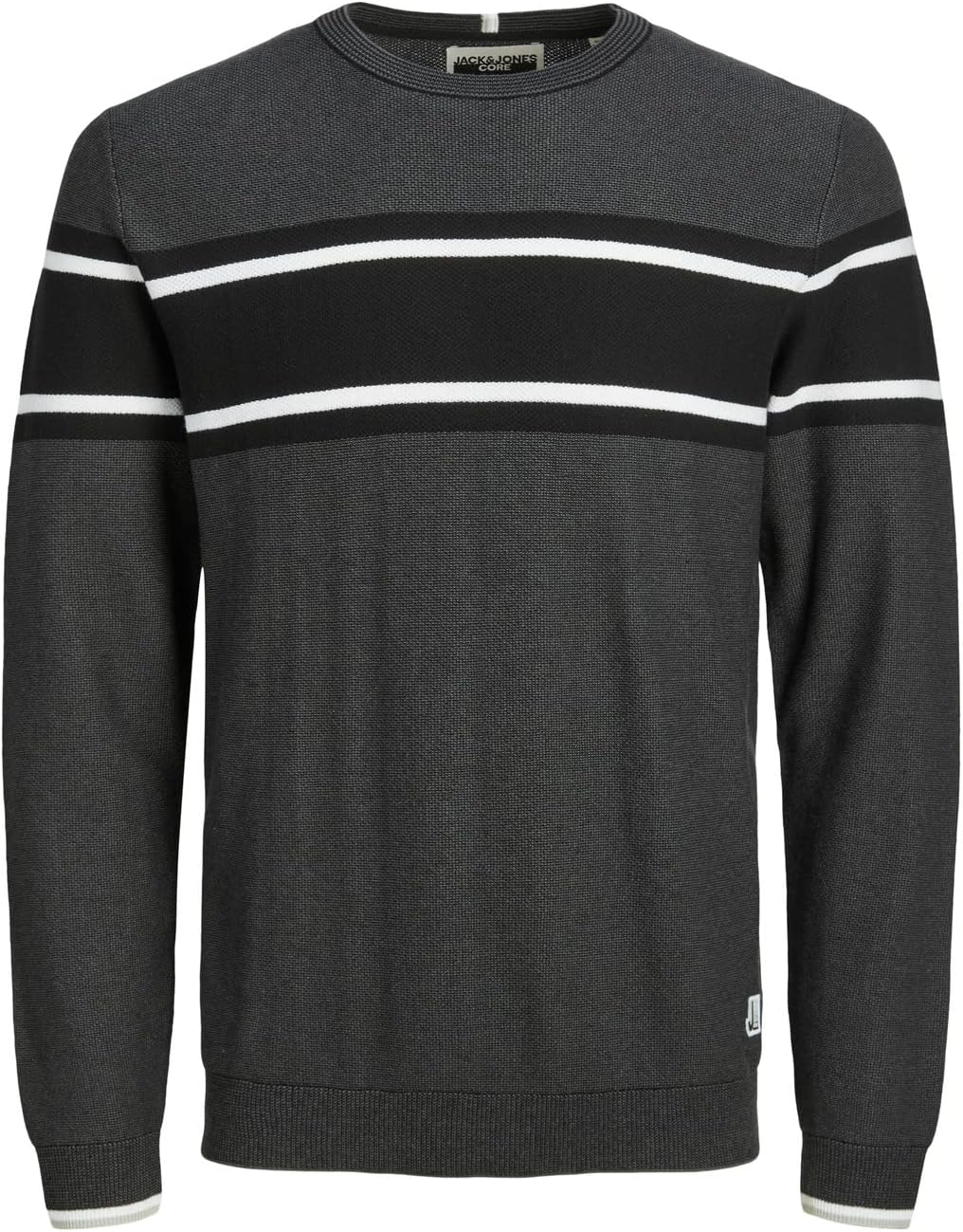 JACK & JONES Jcosignal Knit Crew Neck Pls - Plus Size, titanium, 5XL
