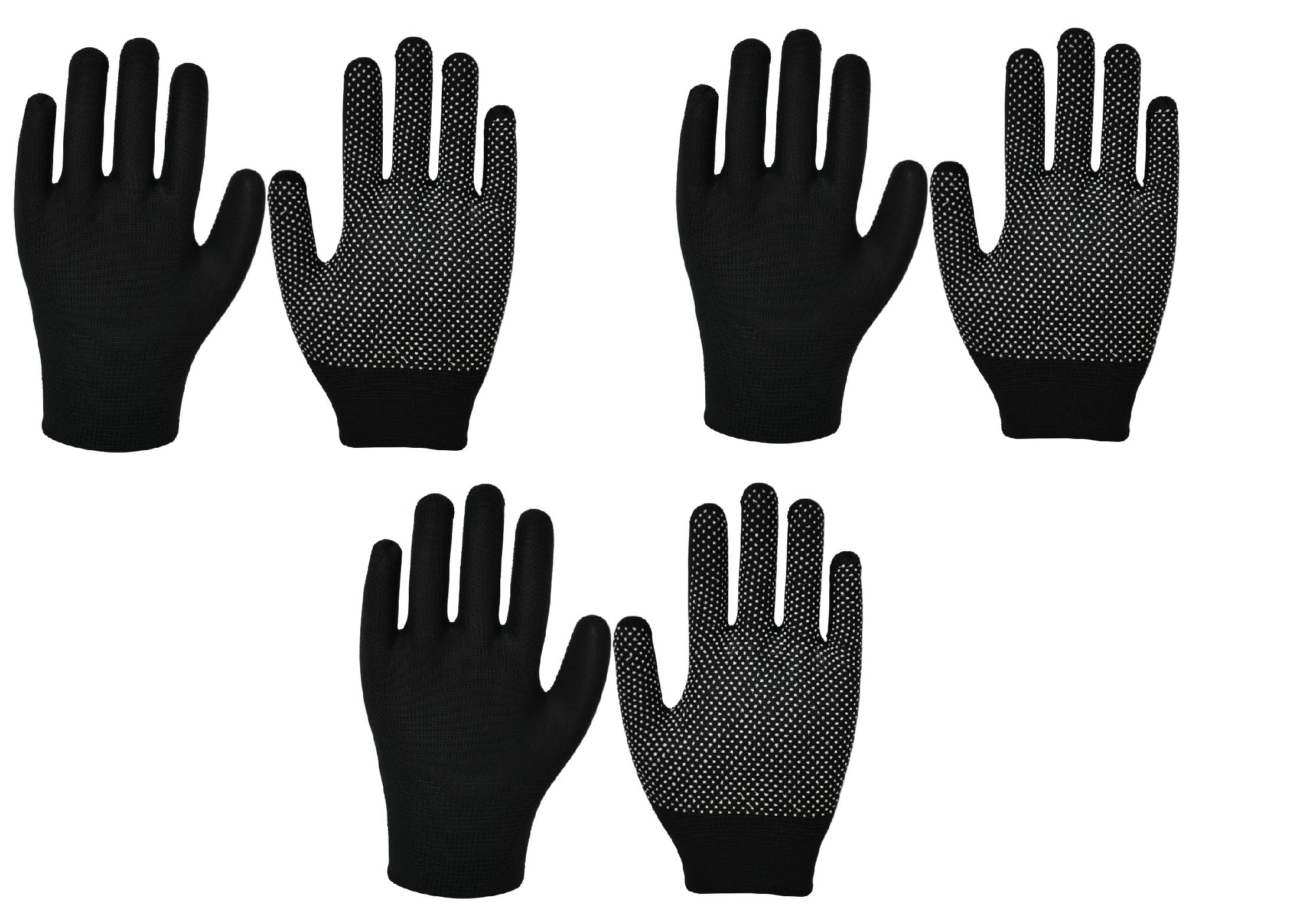Golden Beads Unisex Black 2 Pairs Adult Fingerless Or Full Finger Magic Rubber Grip Gripper Driving Gloves From Undercover (3)