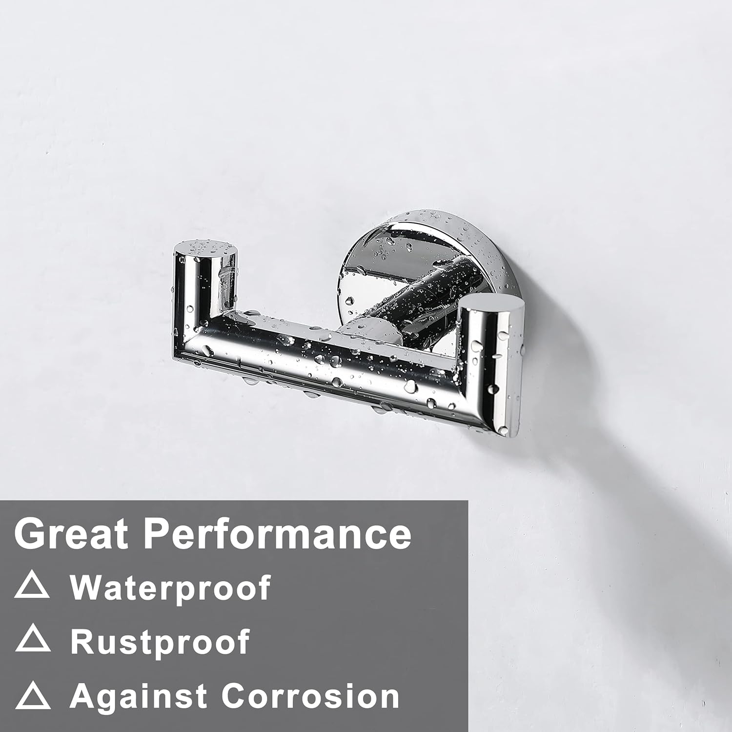 Towel Hooks for Bathrooms,Polished Chrome Towel Hook for Kitchen Bathroom,SUS304 Stainless Steel Coat Hook,Heavy Duty Double Towels Holder Hooks for Hanging Towels,Coats,Clothes,Wall Mount,2 Pack