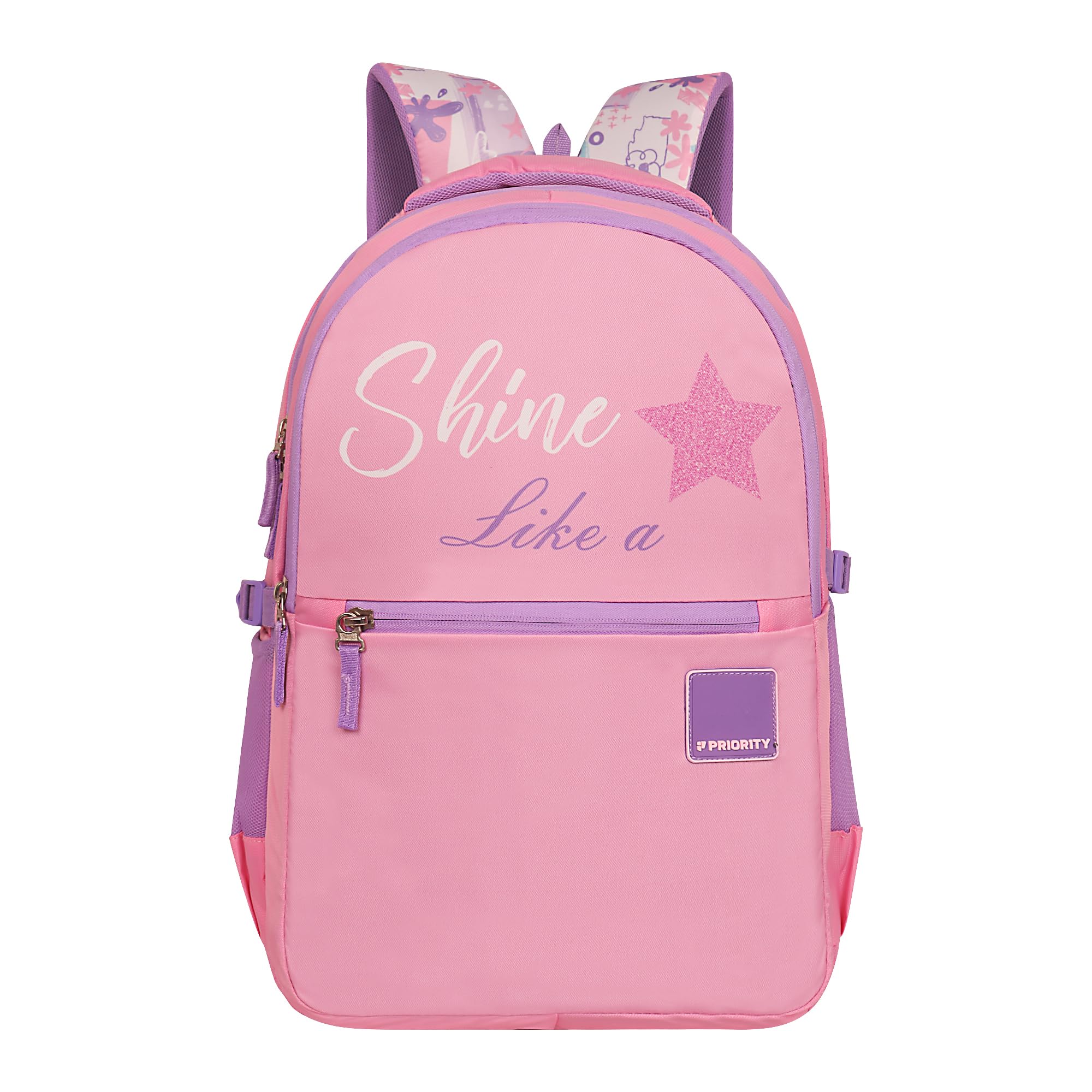 priority 20 Inch Durable PU College Backpack For Boys & Girls | Office Backpack For Men & Women | Casual Backpack For Unisex (Large | Light Pink)-picture-20