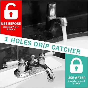 Tioncy 2 Pcs Faucet Mat Sink Splash Guard Oval-hole Oval Splash Pad for Kitchen Sink Oval Base Diatomite Faucet Mat for Bathroom Absorbent Mat Splatter Screens (White)