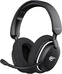Havit Headset Gamer Fuxi H7SE, Sem Fio 2.4GHz e Bluetooth, Drivers 40mm, Microfone Destacável, 43h de Bateria, Preto, Compatível com PC, PS4, PS5, Switch