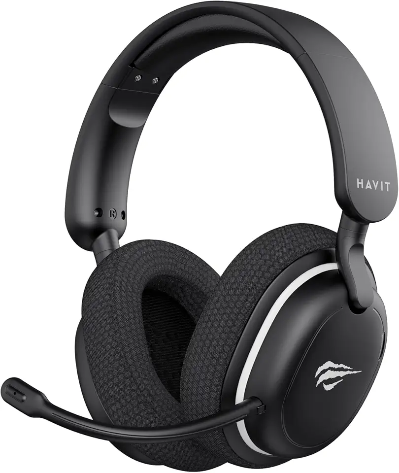 Havit Headset Gamer Fuxi H7SE, Sem Fio 2.4GHz e Bluetooth, Drivers 40mm, Microfone Destacável, 43h de Bateria, Preto, Compatível com PC, PS4, PS5, Switch