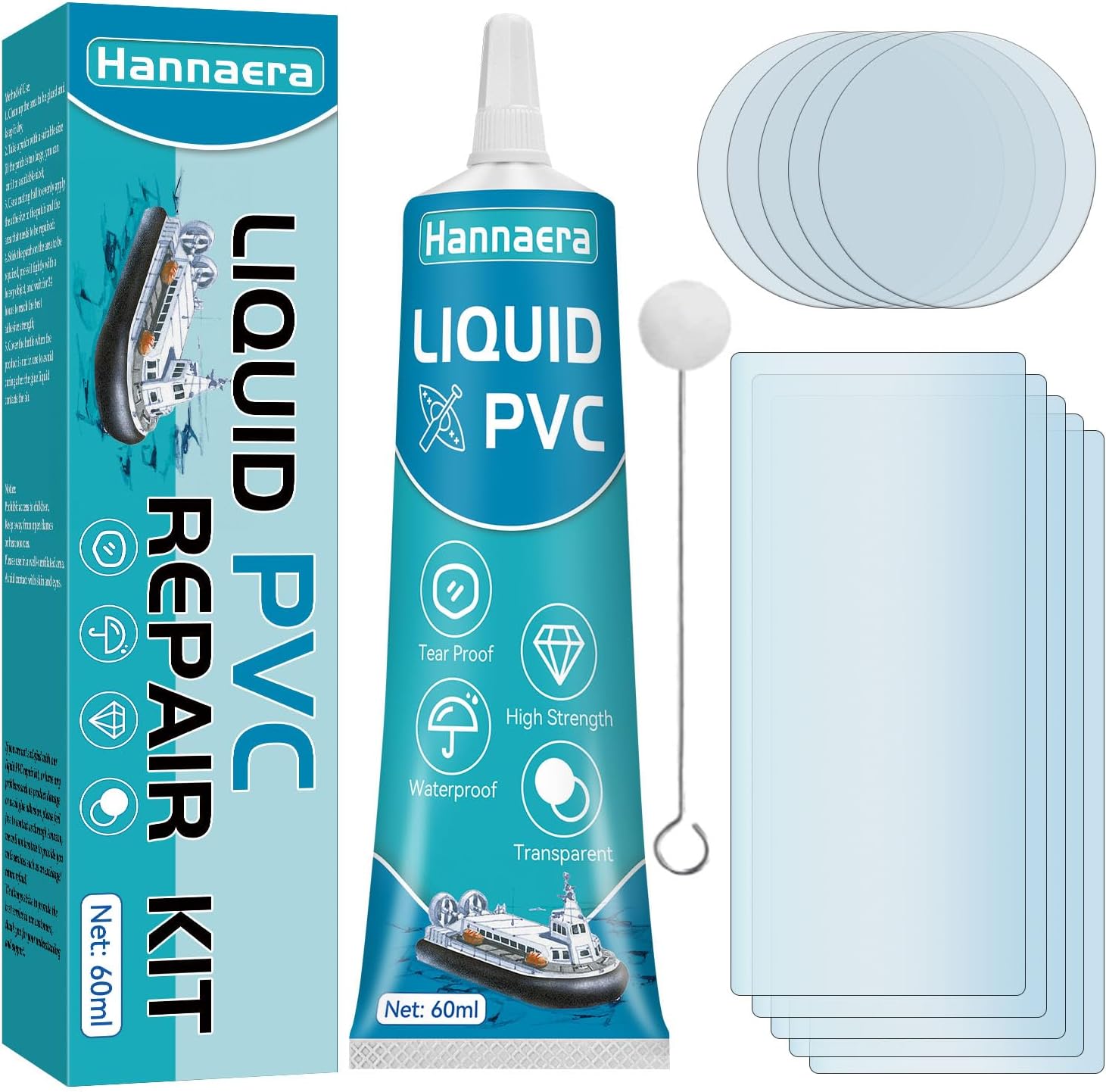 Hannaera Pool Liner Patch Repair Kit, Transparent Inflatable Patch