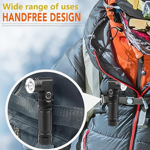 Miniatura 6 de Linterna frontal 2 en 1 recargable por USB, 5000 lúmenes, de aluminio, compacta, giratoria de 90, luz de trabajo clip de bolsillo impermeable base