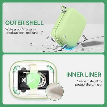 Veki Digital Camera Case for Kodak PIXPRO FZ45/FZ55/C1, Compact Camera Bag for Accessories SD Card, Travel Carrying Storage Pouch for Sony/Casio/Canon IXUS/Panasonic/IXNAIQY/EJXHKNF/QIVORO(Green)