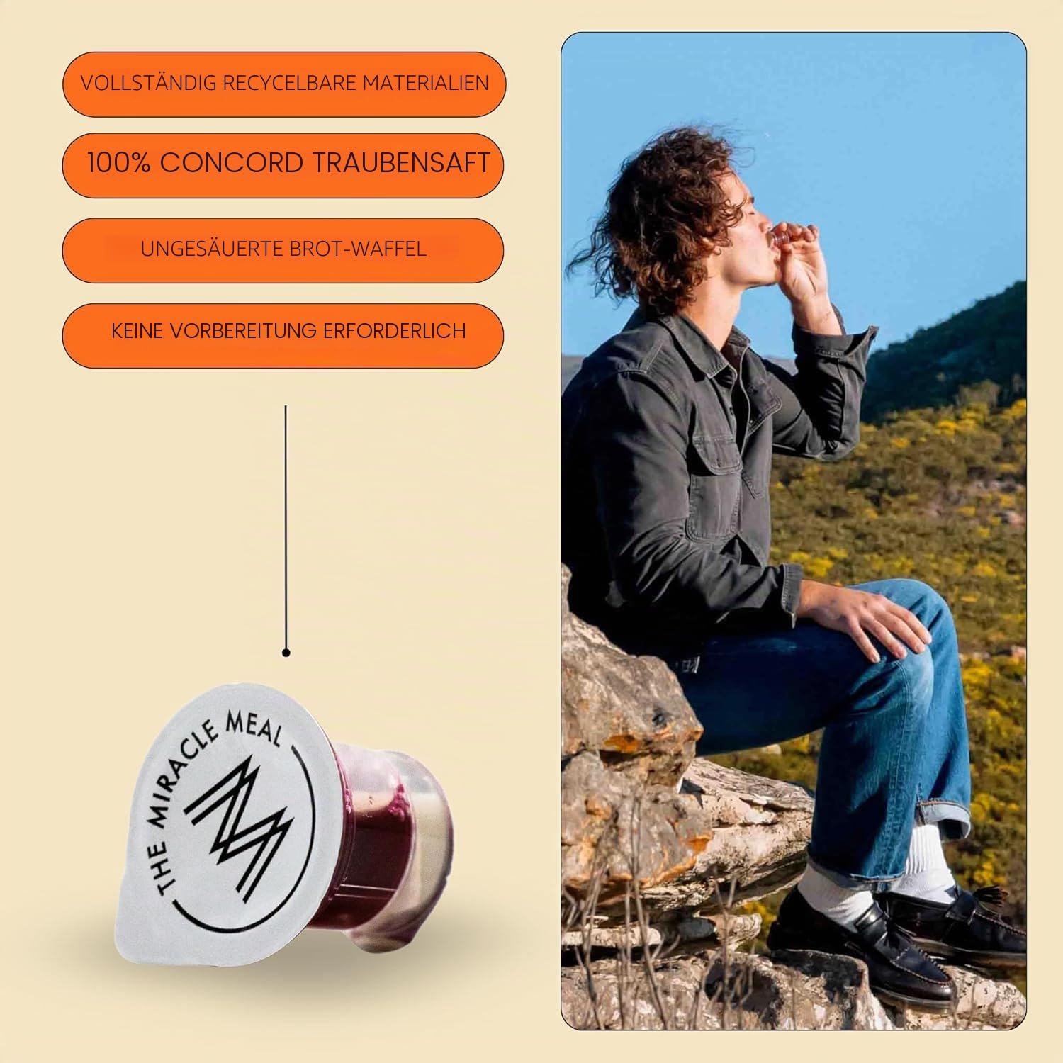 Miracle Meal Communion Plus + Cups vereinfachen Ihr Kommunionerlebnis, 100er-Packung, mit Concord-Traubensaft und Weizenwaffel