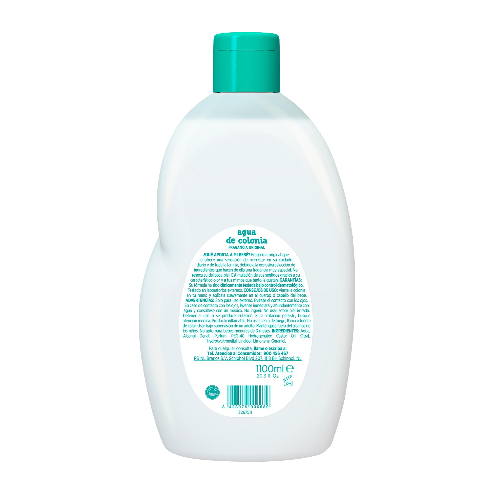 Nenuco Acqua di Colonia, Fragranza Originale, con Meno Alcol, Formato Risparmio 1100 ml