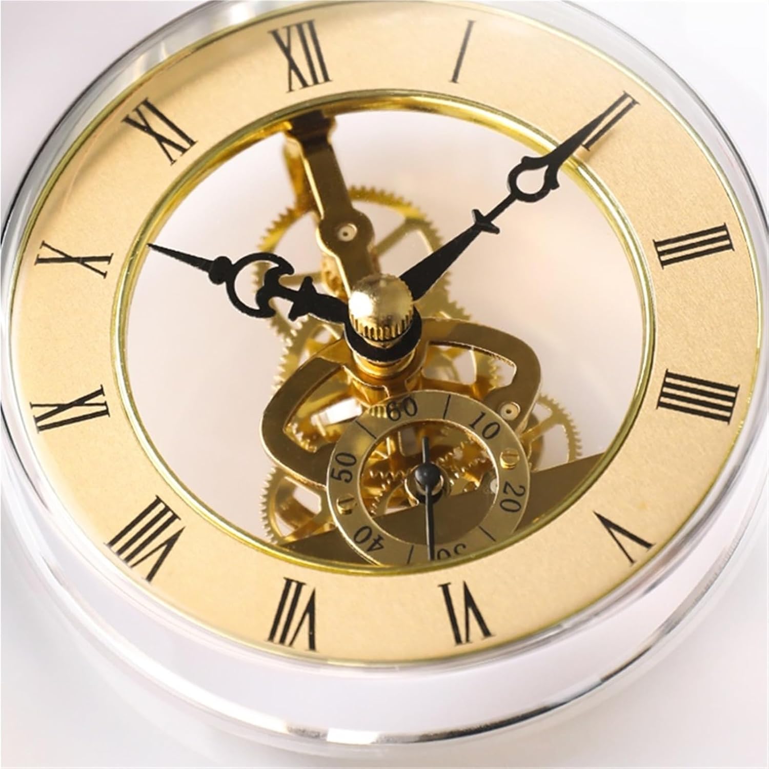 Mantel Table Clock Crystal Table Clock Household Table Clock Living Room Clock Ornament Imitation Mechanical Desktop Living Room Home Decor