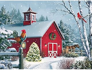 Bits and Pieces - 300 Piece Jigsaw Puzzle for Adults - â€˜Winter Barn IIâ€™ - 300 pc Large Piece Jigsaw Puzzle by Artist Alan Giana - 18
