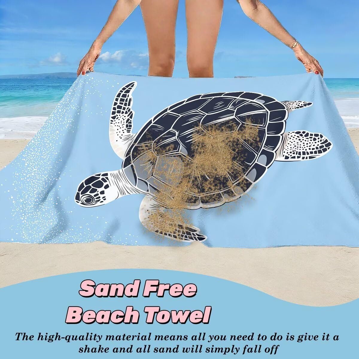 Serviette de Plage XXL 70x140 cm, Lot de 2 Serviette de Bain Microfibre, Anti Sable Serviettes Plage, Séchage Rapide Drap de Bain pour Homme Femme, Portable Fine Serviettes pour Fitness (Simple) -4937