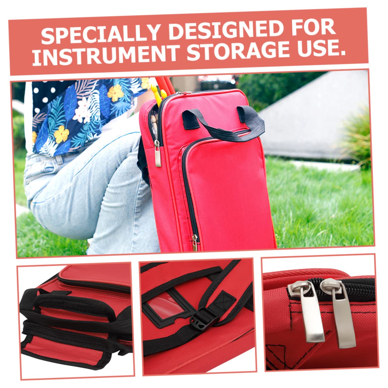 Vaguelly Borsa per Bacchette di Batteria Custodia Porta Bacchette Accessorio per Batteria Design Semplice di Piccole Dimensioni e Leggero Facile da Trasportare