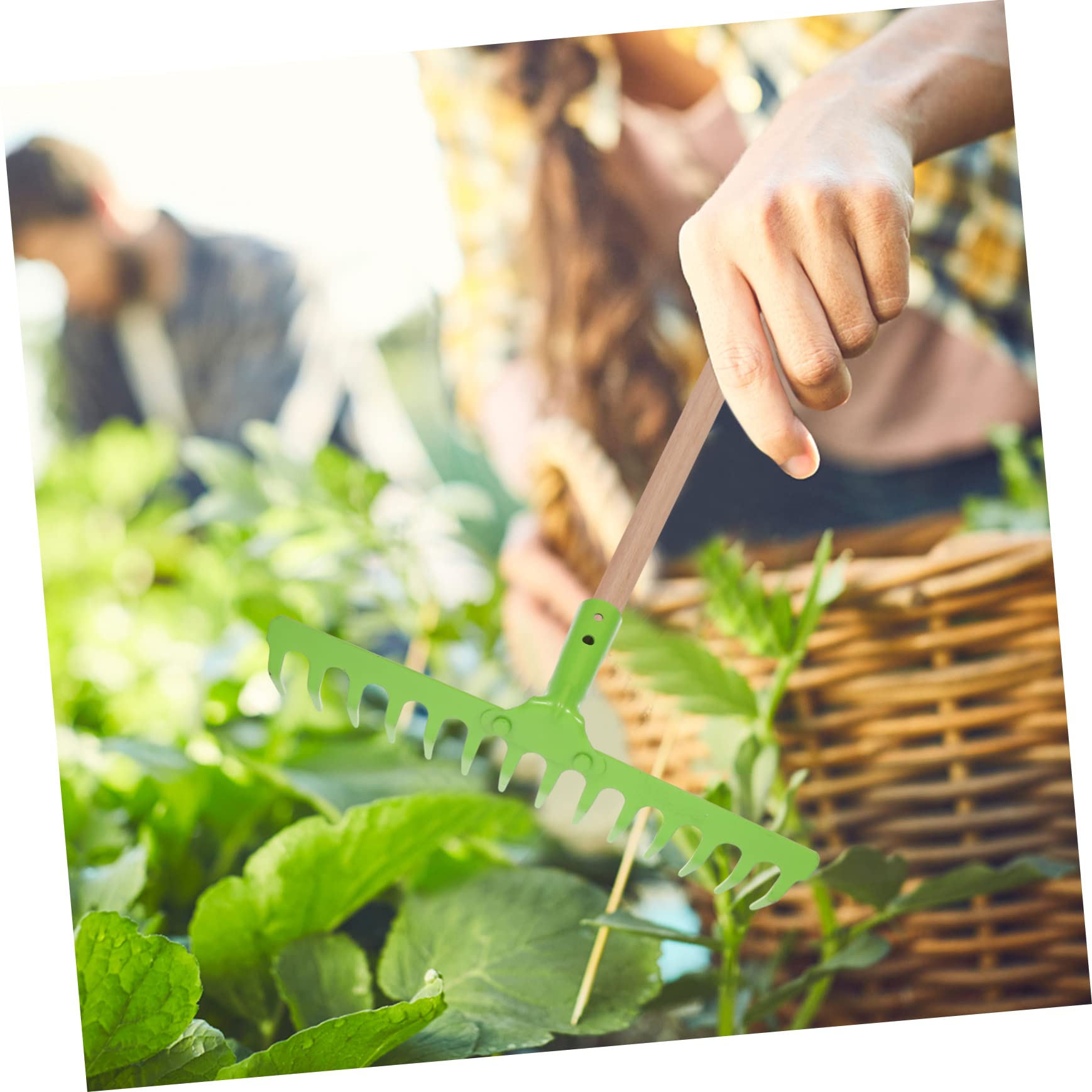 ibasenice 2 Stück Multifunktionsrechen Werkzeug Blumenrechen Pflanzen Gartenerde Rechen Bodenrechen Lockern Gartenrechen Zum Graben Handkultivator Kohlenstoffstahl Green