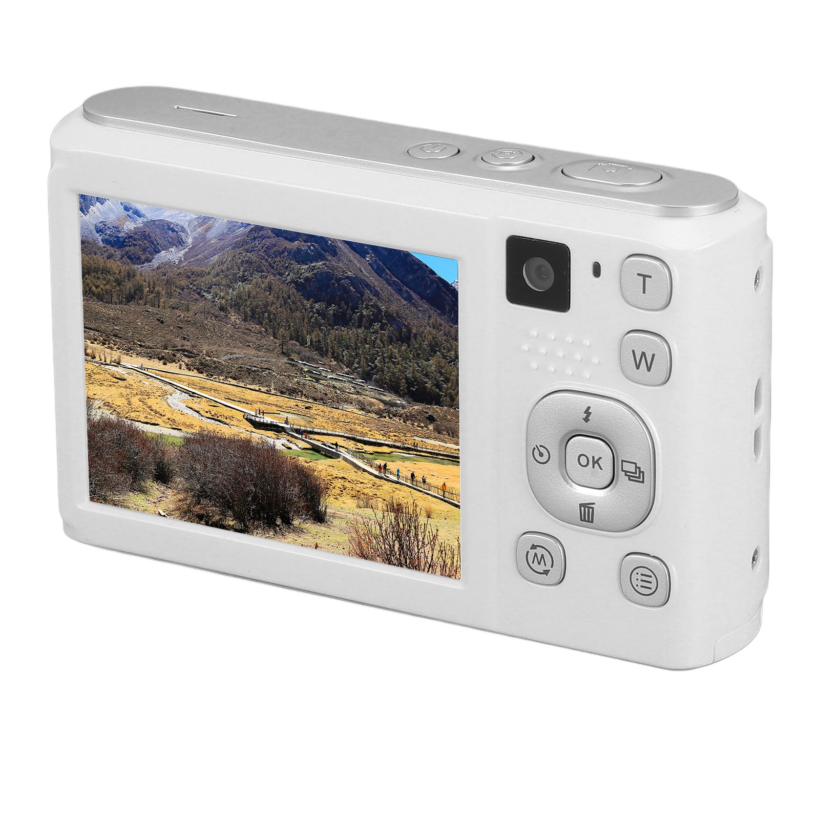 Portable Compact Travel Camera, 16x Digital Zoom Dual Camera Digital Camera 4K UHD for Camping (White)-image-29