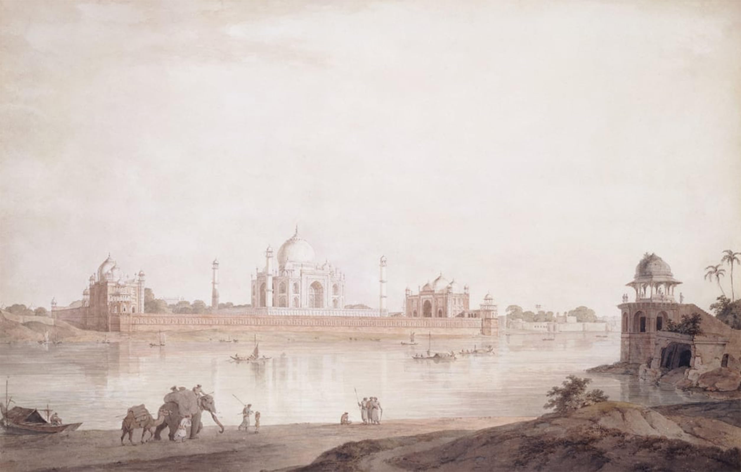 SERENDIPITP Vintage Wall Art Canvas Nordic Poster Canvas Print Picture the Taj Mahal Agra Uttar Pradesh by Famous Artist Wall Art Poster for Home Decor 60x90cm