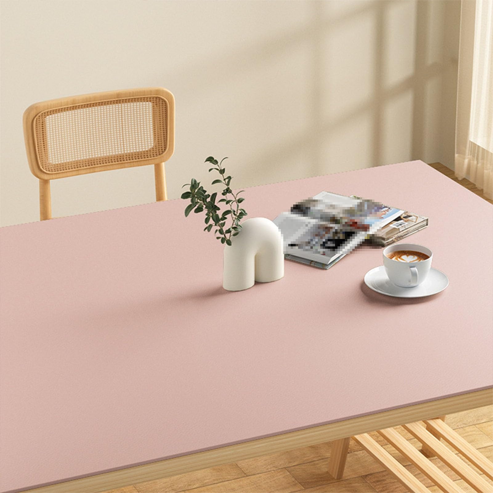 Leather Desk Pad Waterproof Non-Slip Office Desk Mat, Rectangle Computer Desk Protector Mat for Office and Home(Pink,60x80cm)
