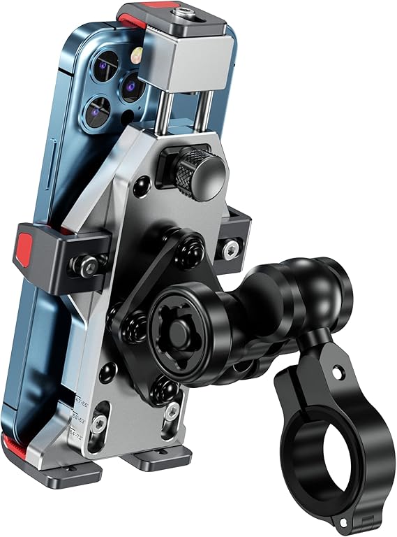 BRCOVAN Aluminum Alloy Motorcycle Phone Mount with Vibration Dampener