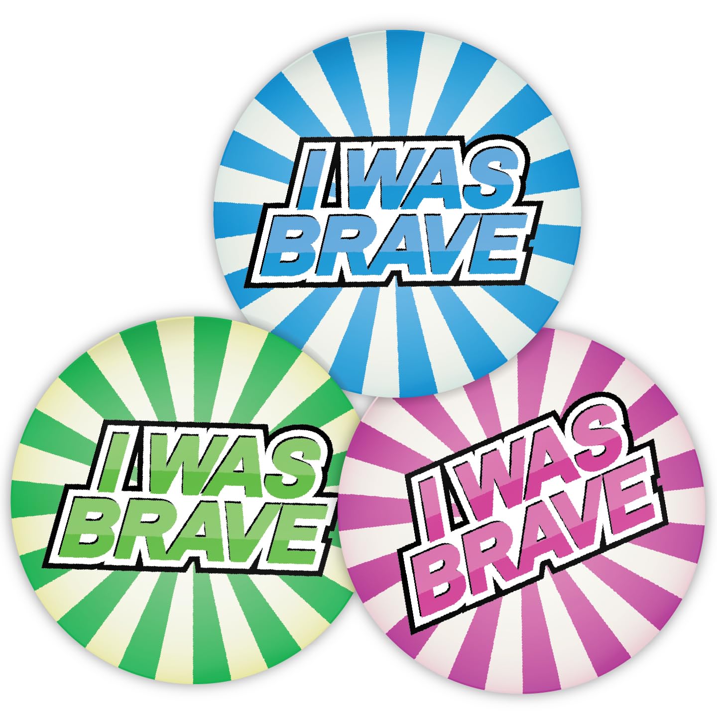 Stone Melon School Reward Stickers 144 I Was Brave Rainbow Colour Burst Bravery Stickers 30Mm Round Awards Nursery Teachers Parents Children Kids