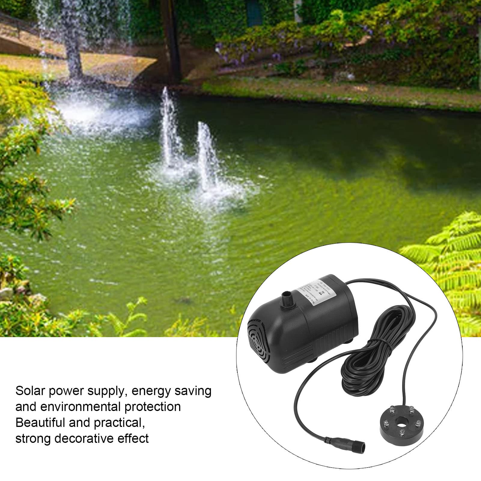 Bomba de Agua Solar con Motor sin Escobillas, 6V-24V para Fuente