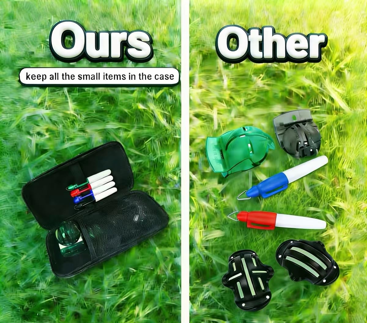 Narzędzie do oznaczania linii piłek golfowych, 4 szt. markerów do piłek golfowych z 4 kolorami markerów do piłek golfowych, narzędzie do rysowania piłek golfowych z etui organizera