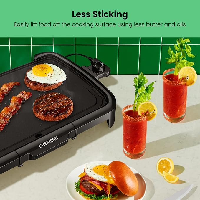 Chefman XL Electric Griddle with Removable Temperature Contr miniatura 5