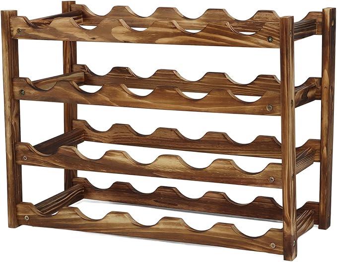 Estante para Vinos de Madera de Pino 4 Niveles 20 Botellas miniatura 8