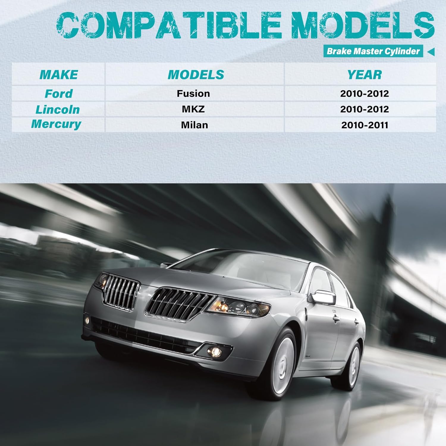 M630733 Brake Master Cylinder Compatible with Ford, Lincoln and Mercury Vehicles - Fusion 2010-2012, MKZ 2010-2012, Milan 2010-2011 - Replace OE M630733, AE5Z2140A