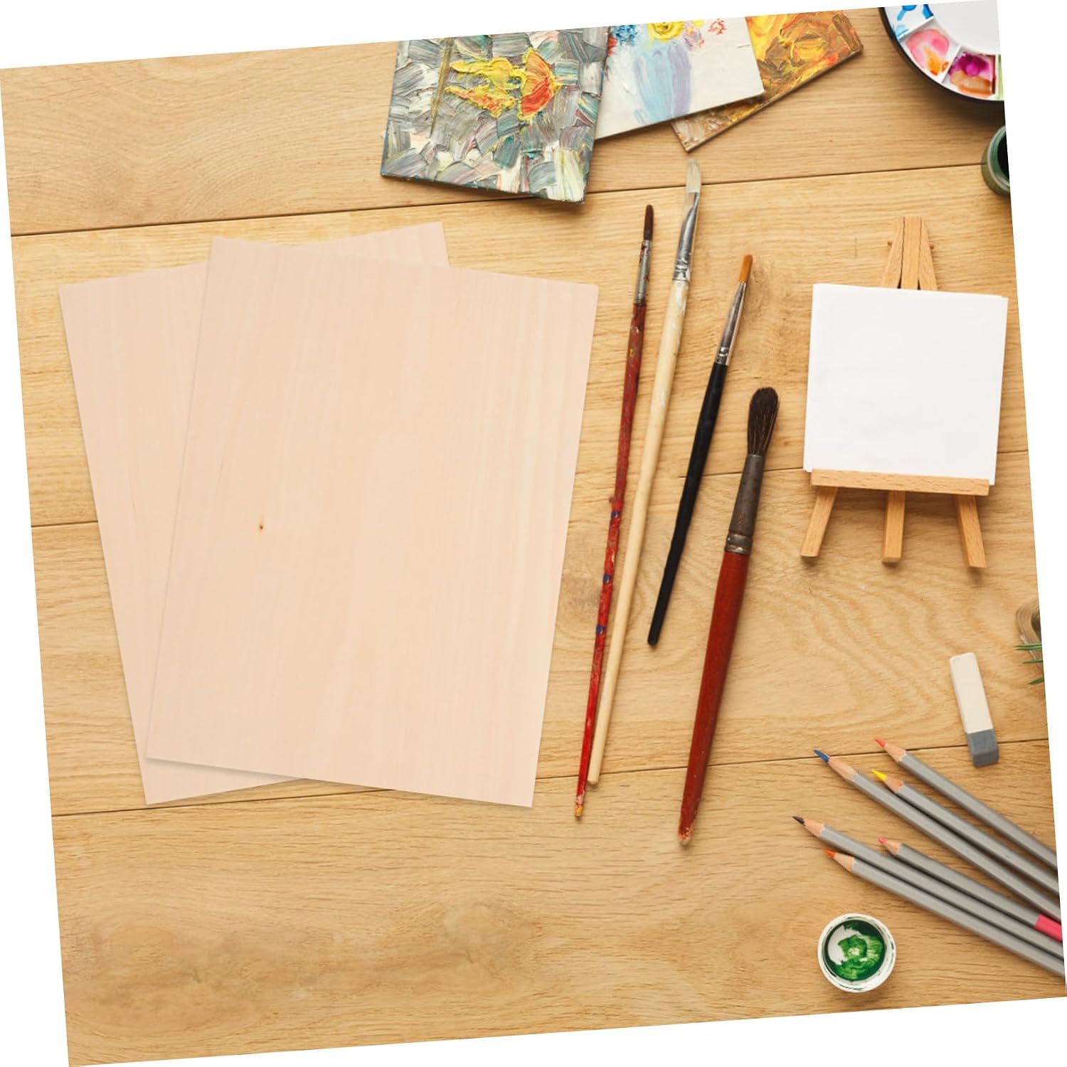 Uonlytech 2pcs A4 Basswood Engraving Sheets for DIY Crafts Unfinished Wood Boards for Art and Drawing for Students and Hobbyists 22x30cm