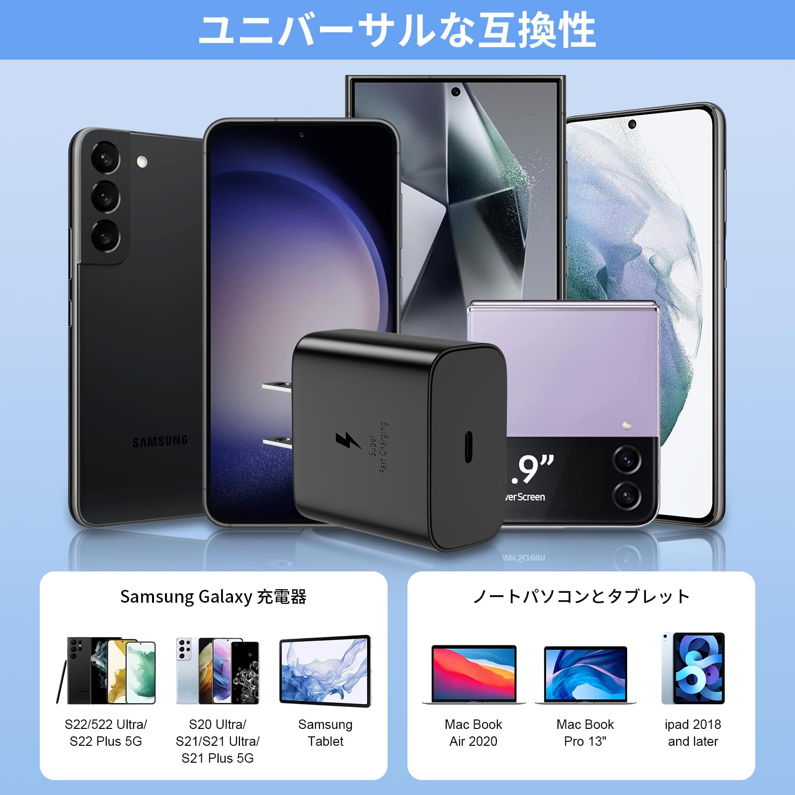 Amazon.co.jp: 45W 超高速充電器 USB C Android フォン充電器 Samsung 
