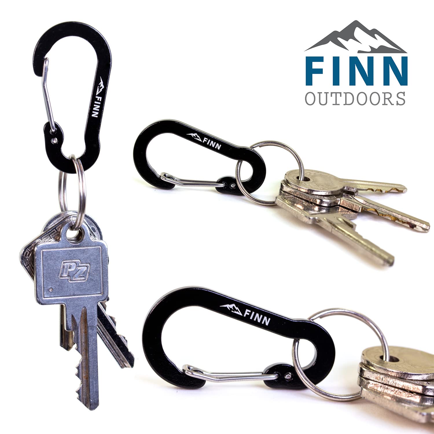 6 Moschettoni A D In Alluminio Colorati - Mini Carabinieri Per Escursionismo, Pesca, Portachiavi E Outdoor, 4,7 Cm