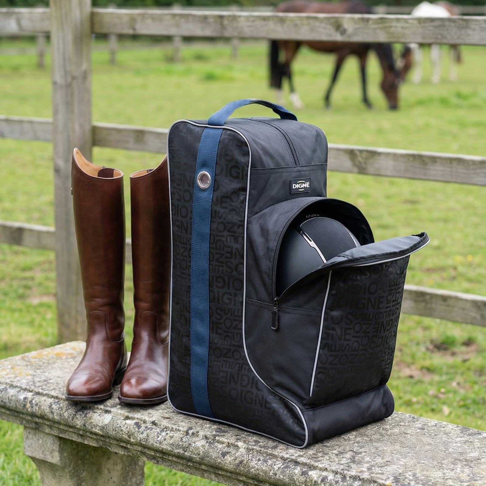 Sharplace Porta Stivali Alti Da Equitazione Con Chiusura a Cerniera, Sacchetti per Calzature Con Maniglia, Borse Portatili per Stivali in Tessuto Oxford, Design a Doppio Scomparto