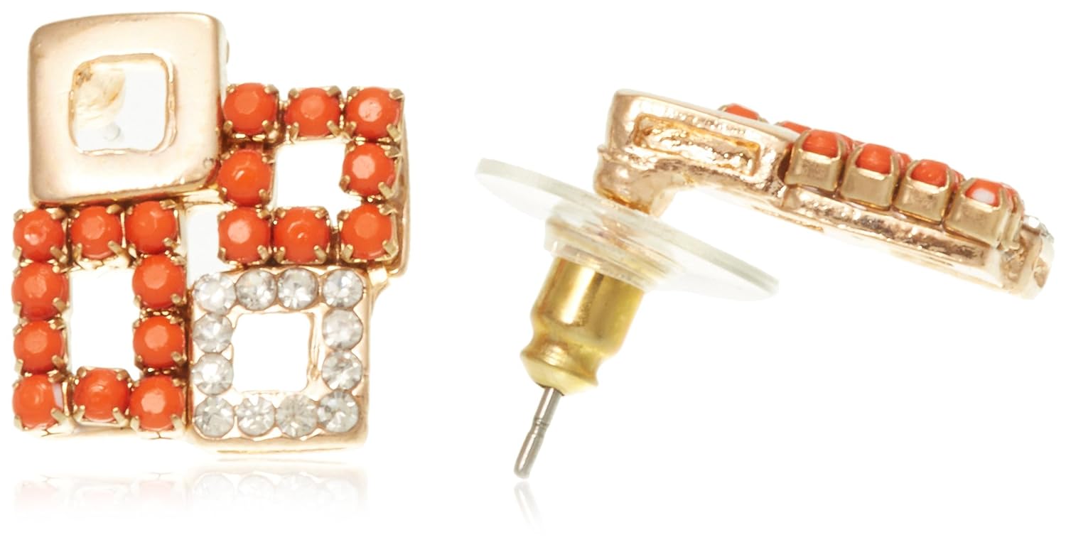 Addons Stud Earring for Women (Orange) (8903965224370) Amazon.in