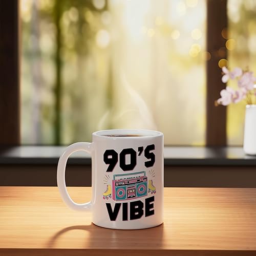 Miniatura 3 de 90's Vibe - Taza de cerámica, color blanco