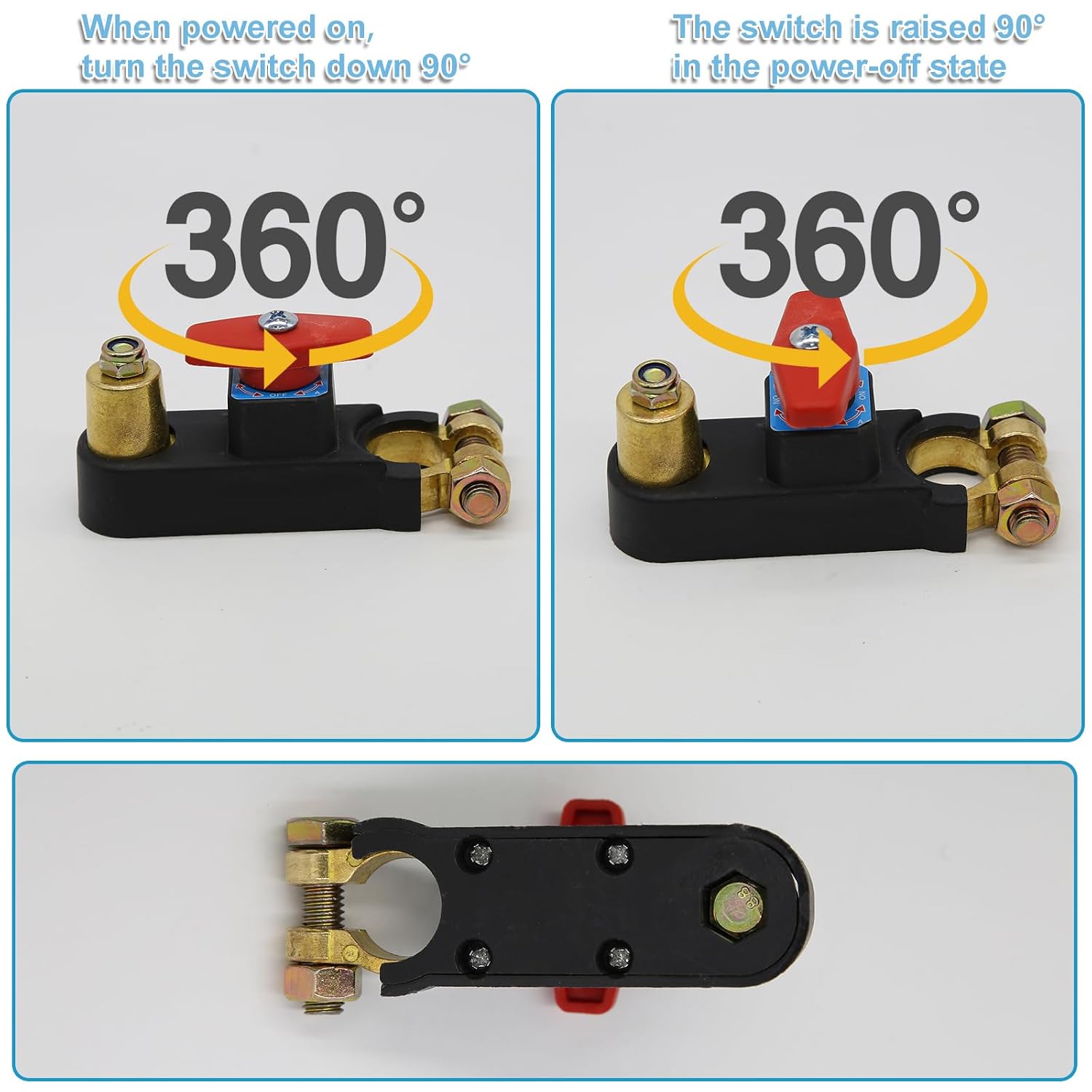 1Pcs Car Battery Power Cut-Off Switch Breaker, 12v-24v Disconnect Switch Smart Car Switch for Car Truck Boat Rv Supplies, Adjustable Pure Copper Stable Transmission High Conductivity