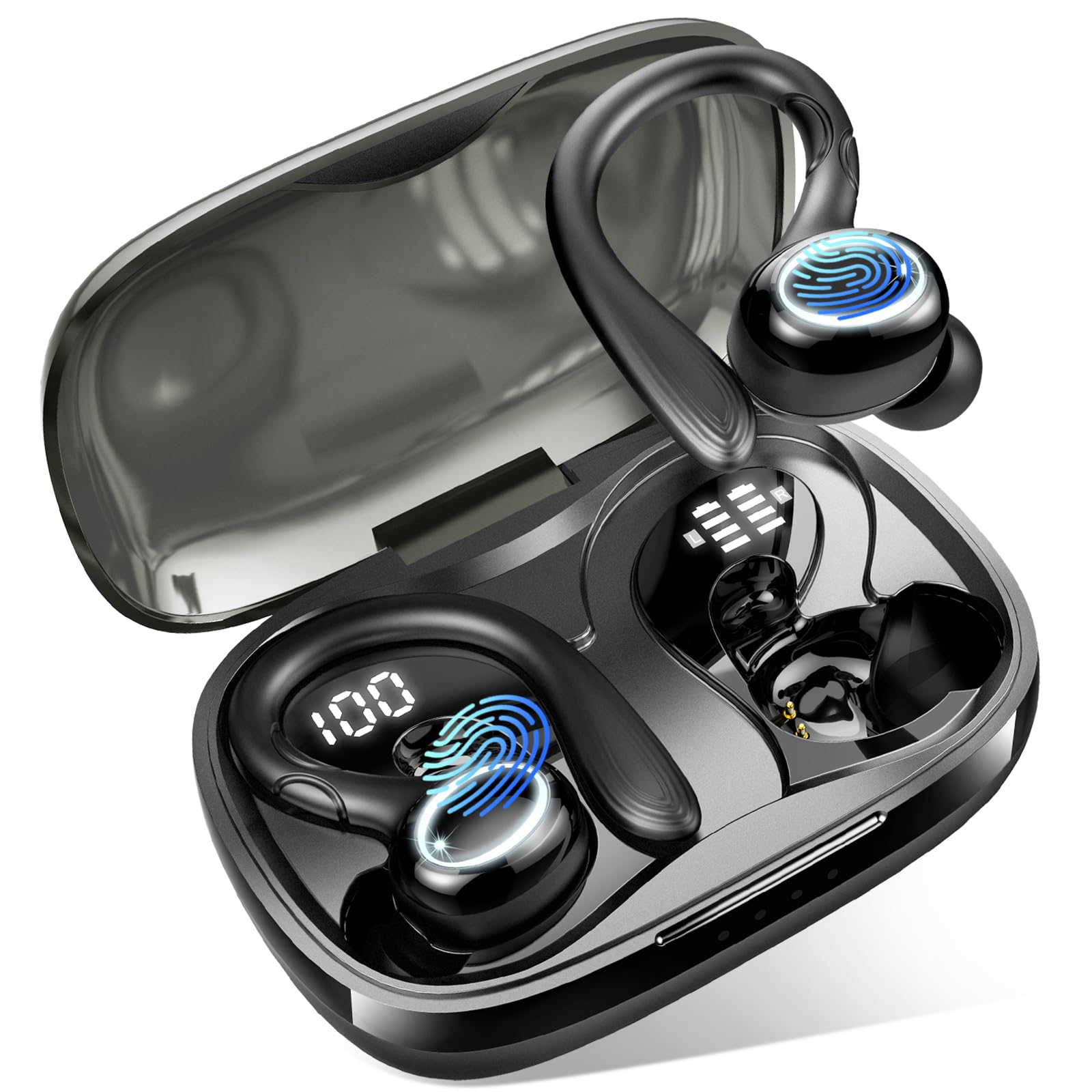 Cuffie Bluetooth Sport, 2025 Auricolari Bluetooth 5.3 con Stereo Hi-Fi, Cuffie Wireless con 4 ENC Cancellazione Rumore Microfono, 48 Ore Impermeabile IP7 Cuffiette, 4g USB-C Cuffie in-Ear Running