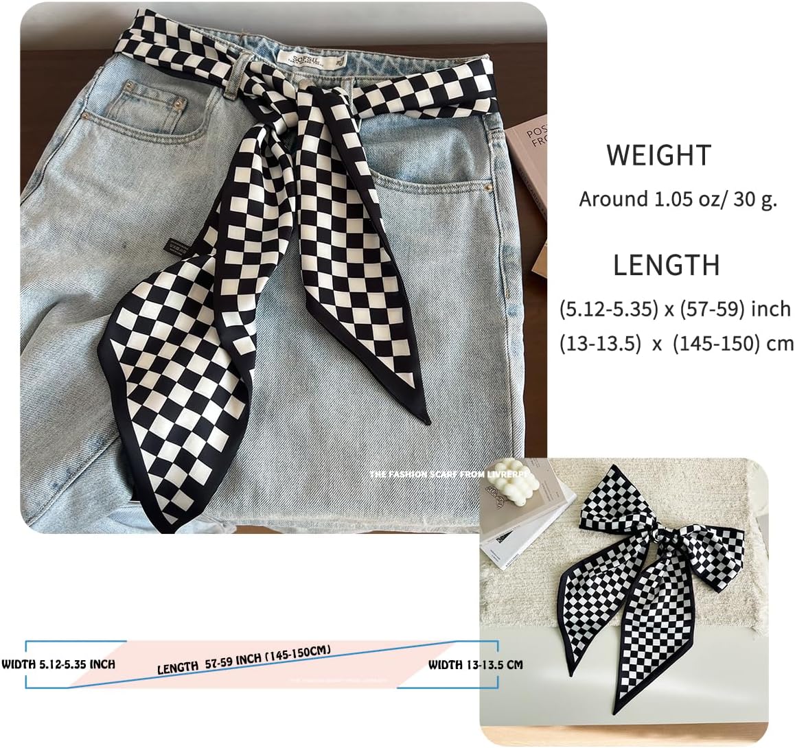 Livrerpi Silk Feeling Head Scarf Fashion Satin Hair Scarf Square Long Scarves for Women Gifts - Image 2