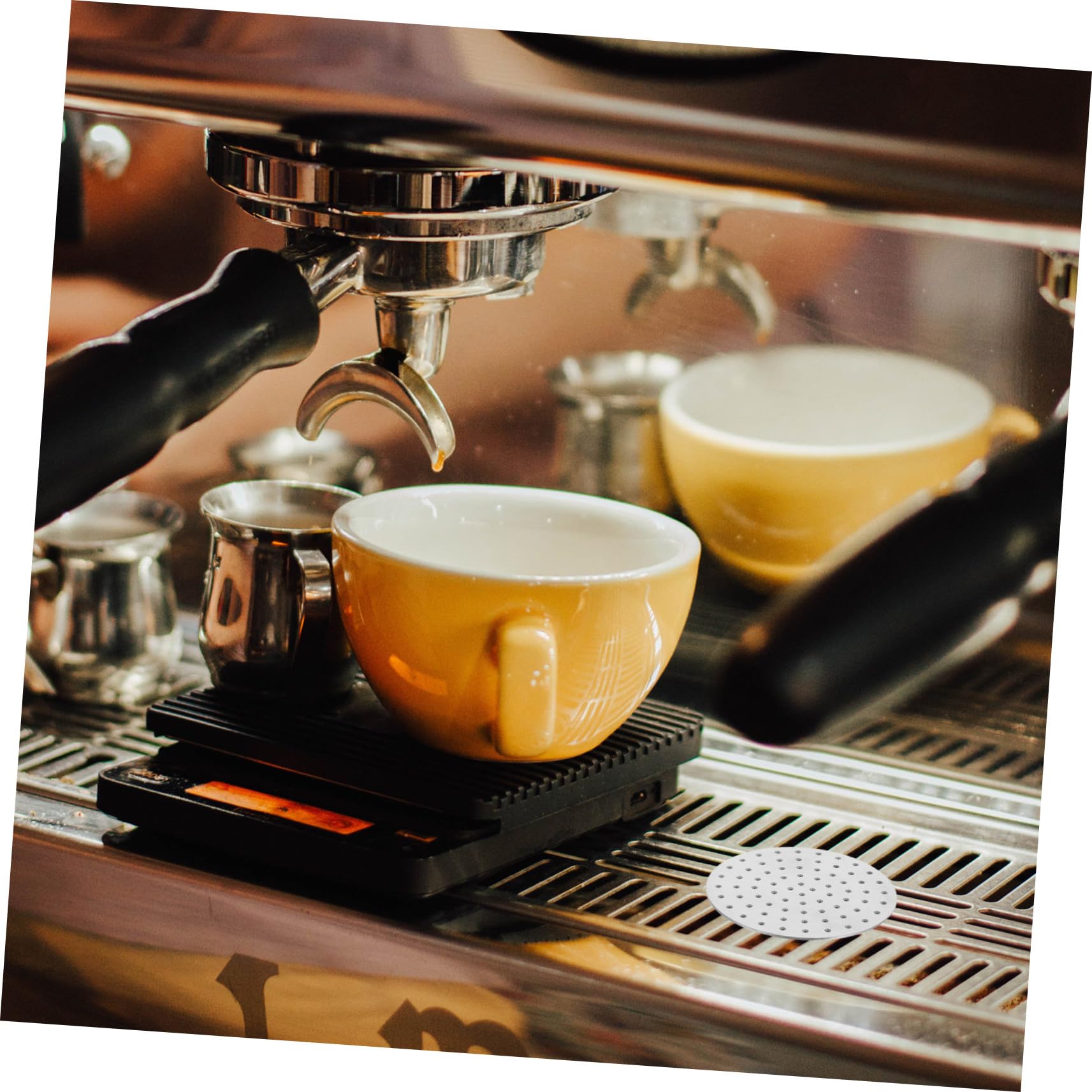 TEHAUX 5 Stück Edelstahl Espresso Puck Screen Wiederverwendbarer Kaffeesieb für Gleichmäßige Extraktion Robustes Metallfilter für Kaffeevollautomaten Zuhause und Büro Langlebiges