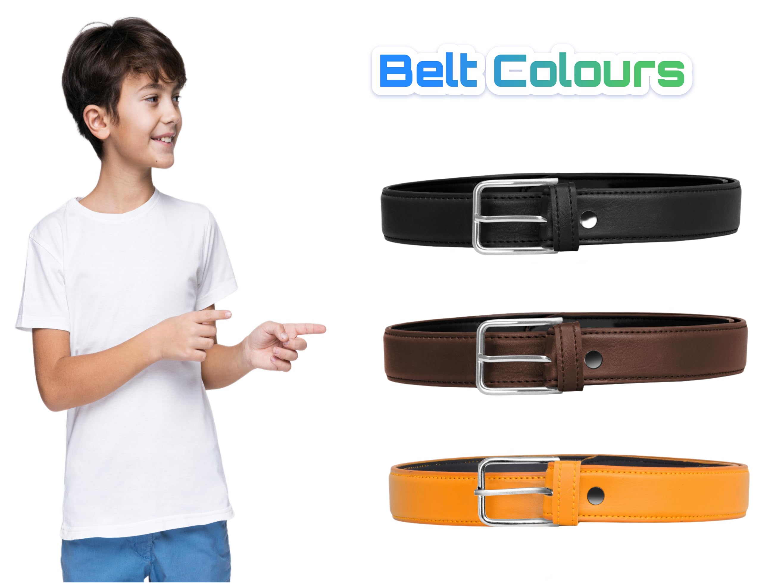 CHILDWAY Unisex Kid's Belt | Casual Belt for Boys and Girls | Adjustable Fit, Durable Buckle | For Pant Jeans Trouser (Brown) 3
