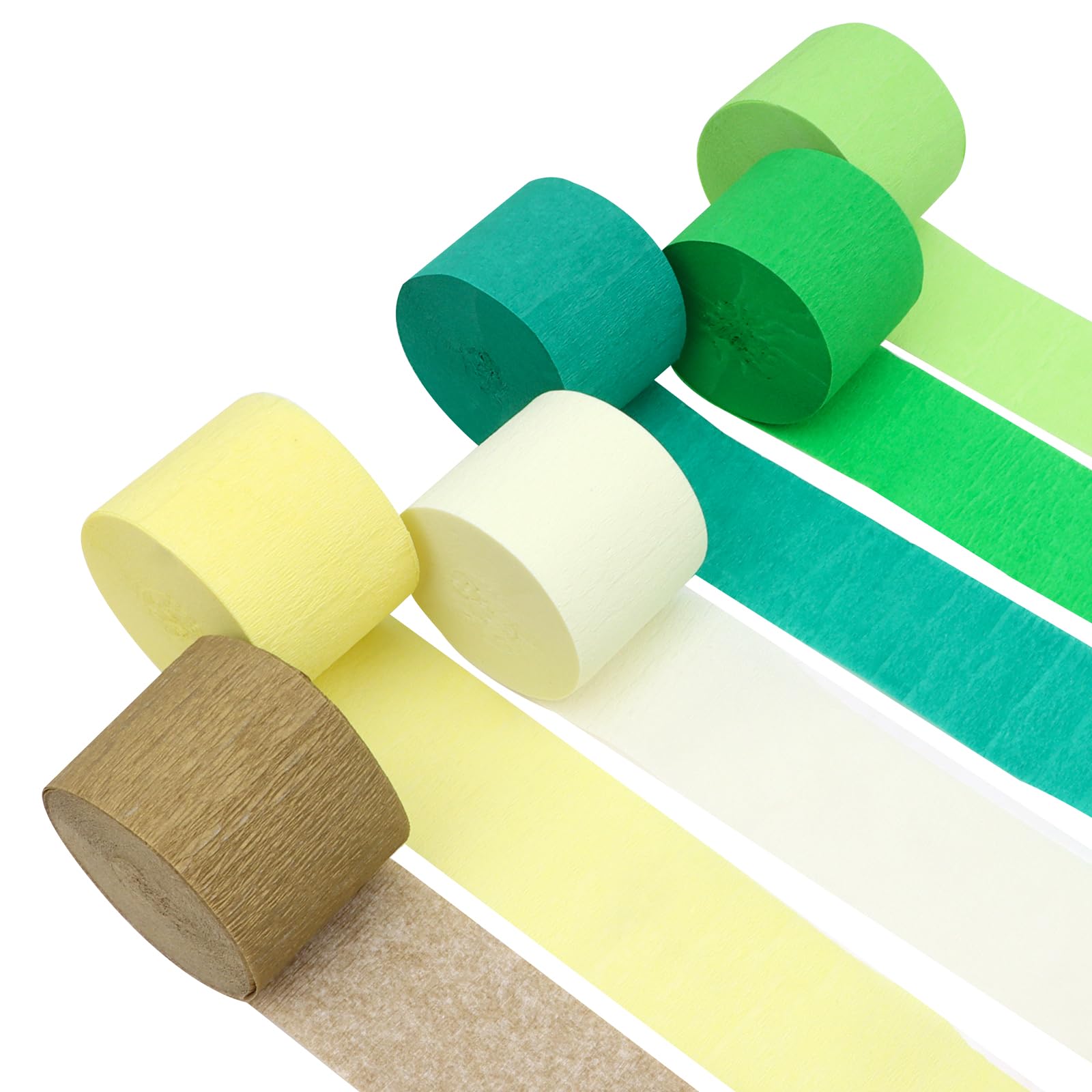 Crepe Paper Party Decorations 6 Rolls Sage Green & Gold Streamers for Boho Wedding, Baby Shower, Bachelorette, Engagement Party, Bridal Shower, Birthday Decor Home Party Supplies (1.8Inch x 82Ft/Roll)