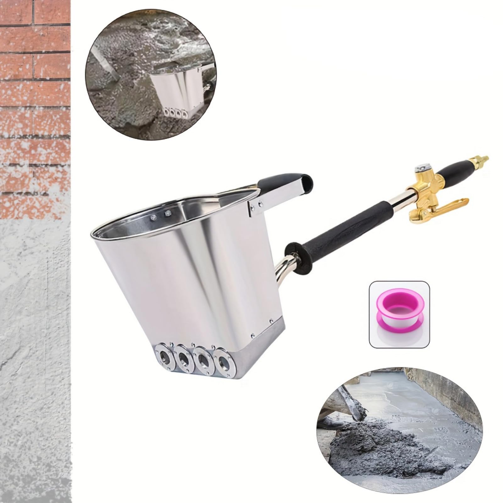 Generic Dispositivo per Spruzzo Cemento Spruzzatore Cemento Intonacatrice Malta Pistola Intonaco Strumento per Muratori con Leva a Grilletto Resistente E