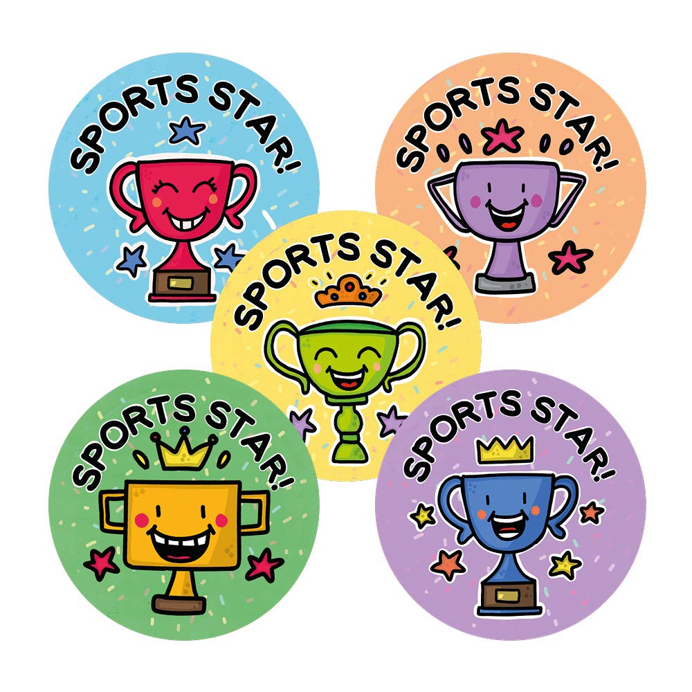 Sports Star Trophy Stickers (250 stickers), Multicolor, 28mm