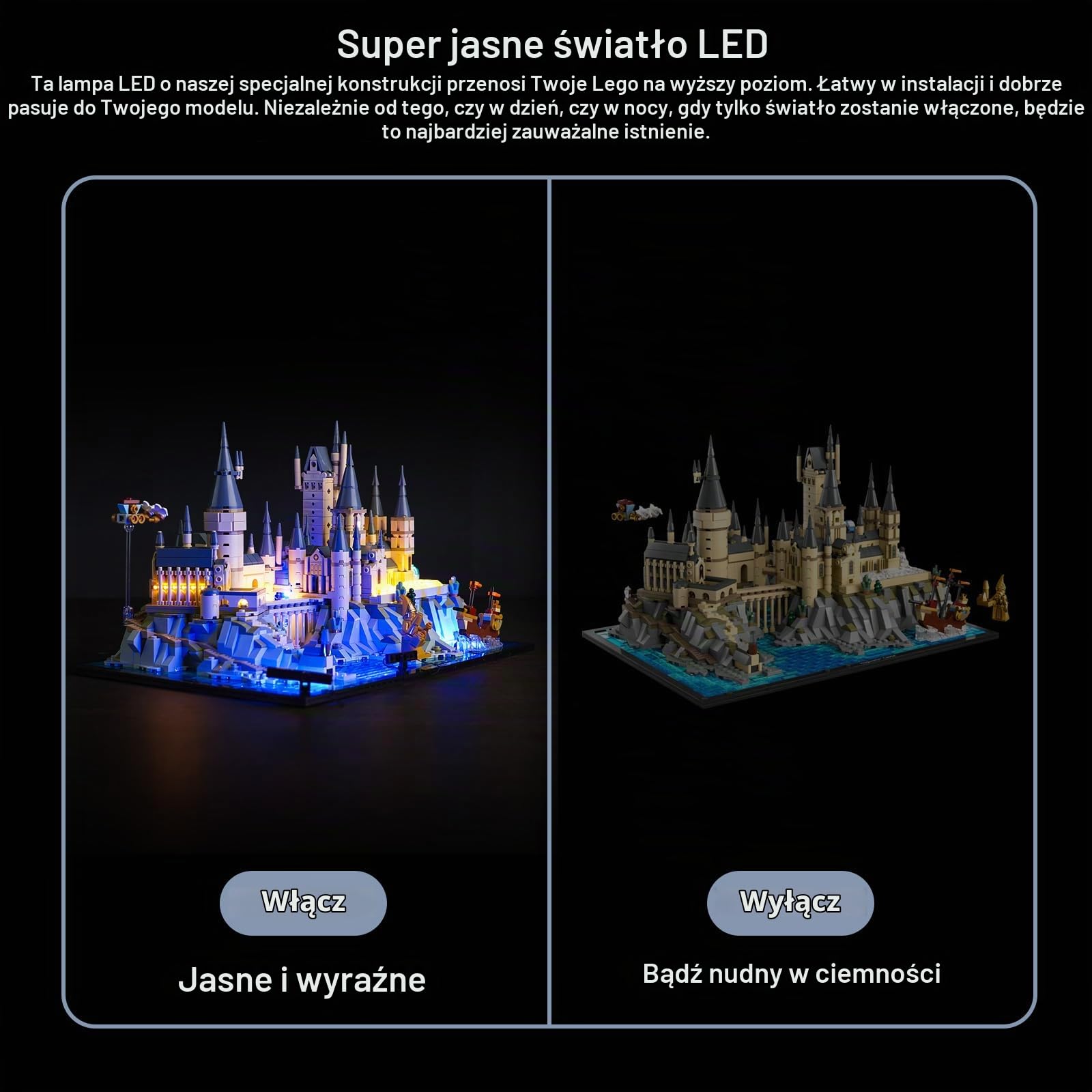 Pilot zdalnego sterowania LED zestaw świateł kompatybilny z Lego 76419 Hogwart Castle and Grounds (nie jest to model), zestaw oświetlenia dekoracyjnego do zamku Hogwartu i Grounds, kreatywne zabawki